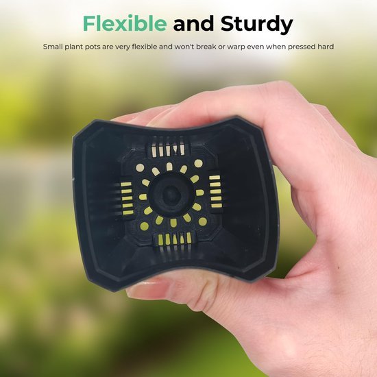 Unyqoos® Set van 100 kunststof kweekpotten voor binnen en buiten gebruik