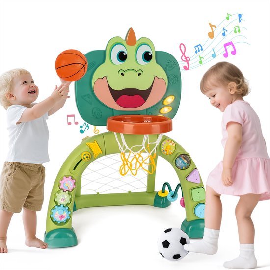 Unyqoos® Interactief speelcentrum voor peuters met basketbal en muziekactiviteiten Unyqoos® Interactief speelcentrum voor peuters met basketbal en muziekactiviteiten