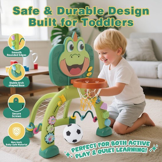 Unyqoos® Interactief speelcentrum voor peuters met basketbal en muziekactiviteiten Unyqoos® Interactief speelcentrum voor peuters met basketbal en muziekactiviteiten