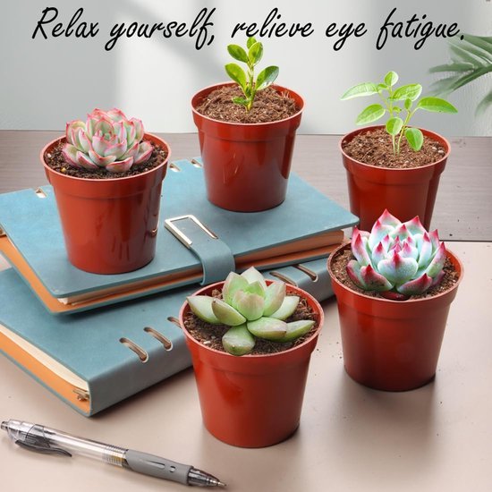 Unyqoos® Ronde kunststof plantenpotten voor succulenten met goede waterafvoer