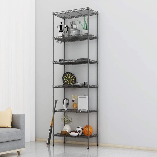 Unyqoos® Metalen opbergrek met zes niveaus voor keuken, badkamer en meer