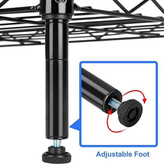 Unyqoos® Metalen opbergrek met zes niveaus voor keuken, badkamer en meer