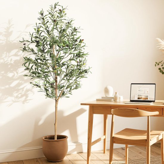 Unyqoos® Realistisch ogende kunstolijfboom voor stijlvolle binnen- en buitendecoratie