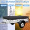 Ibenzoa® Weerbestendig afdekzeil voor aanhangers met reflecterende strepen en elastische touwen