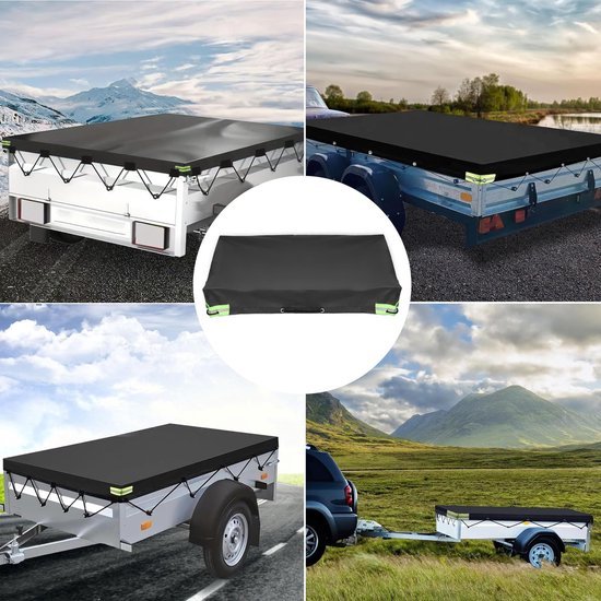 Ibenzoa® Weerbestendig afdekzeil voor aanhangers met reflecterende strepen en elastische touwen