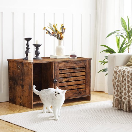 Ibenzoa® Stijlvolle multifunctionele kattenkast met ruime opslag en ventilatie Ibenzoa® Stijlvolle multifunctionele kattenkast met ruime opslag en ventilatie