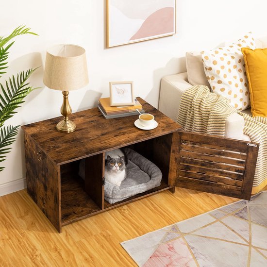 Ibenzoa® Stijlvolle multifunctionele kattenkast met ruime opslag en ventilatie Ibenzoa® Stijlvolle multifunctionele kattenkast met ruime opslag en ventilatie