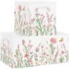Ibenzoa® Set van drie opvouwbare opbergdozen met bloemenmotief en handgrepen