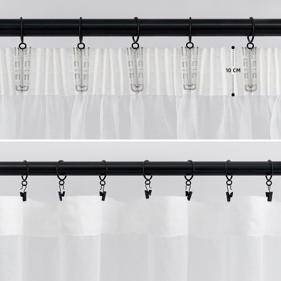 Ibenzoa® Korte witte gordijnen met lussenband voor kleine ramen 140x120 cm