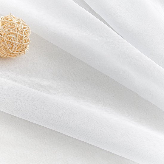 Ibenzoa® Korte witte gordijnen met lussenband voor kleine ramen 140x120 cm