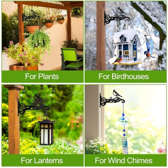 Unyqoos® Set van twee stevige metalen wandhaken voor planten en decoratie