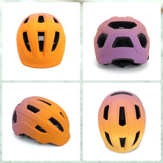 Unyqoos® Veilige en verstelbare kinderhelm voor fietsen en skaten in oranje kleur