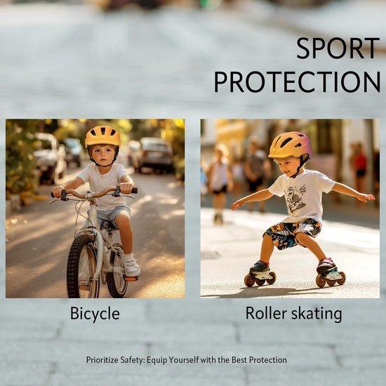Unyqoos® Veilige en verstelbare kinderhelm voor fietsen en skaten in oranje kleur