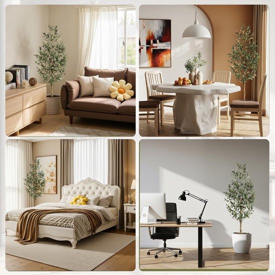 Unyqoos® Realistisch ogende kunstolijfboom van 150 cm voor decoratie binnen en buiten