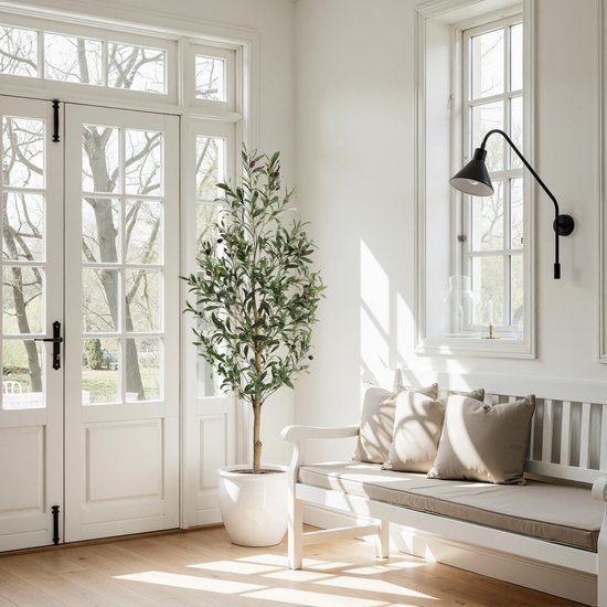 Unyqoos® Realistisch ogende kunstolijfboom van 150 cm voor decoratie binnen en buiten