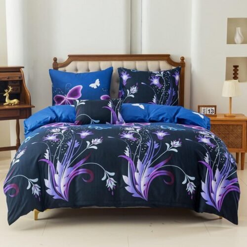 Ibenzoa® Luxe Beddengoedset met Vlinderontwerp, Inclusief Twee Kussenslopen