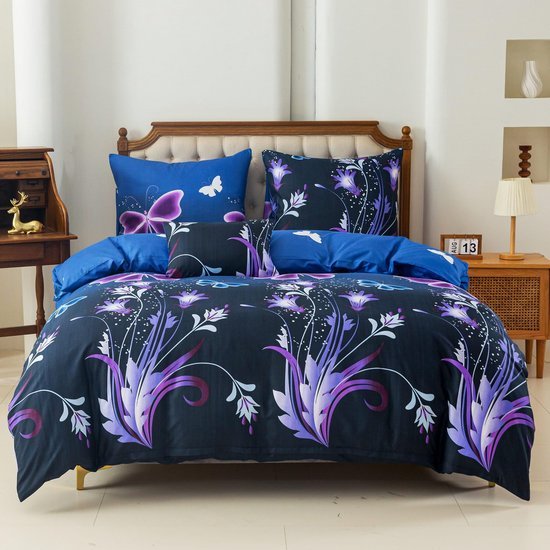 Ibenzoa® Luxe Beddengoedset met Vlinderontwerp, Inclusief Twee Kussenslopen Ibenzoa® Luxe Beddengoedset met Vlinderontwerp, Inclusief Twee Kussenslopen