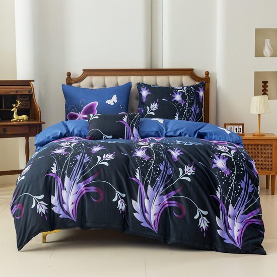 Ibenzoa® Luxe Beddengoedset met Vlinderontwerp, Inclusief Twee Kussenslopen Ibenzoa® Luxe Beddengoedset met Vlinderontwerp, Inclusief Twee Kussenslopen