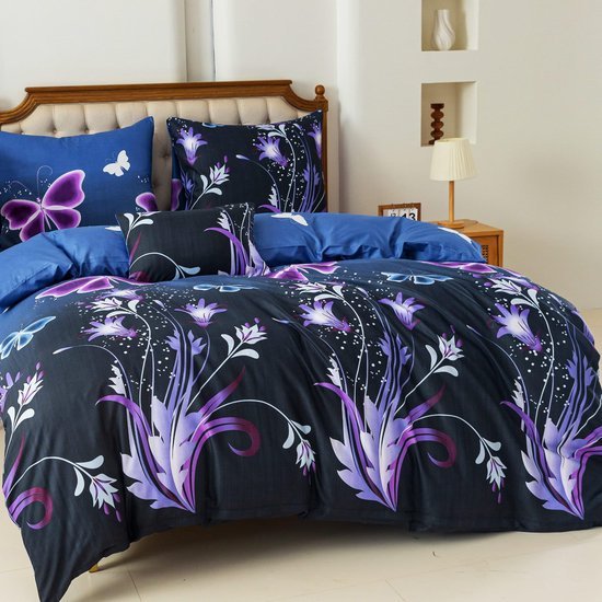 Ibenzoa® Luxe Beddengoedset met Vlinderontwerp, Inclusief Twee Kussenslopen Ibenzoa® Luxe Beddengoedset met Vlinderontwerp, Inclusief Twee Kussenslopen