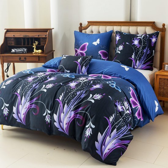 Ibenzoa® Luxe Beddengoedset met Vlinderontwerp, Inclusief Twee Kussenslopen Ibenzoa® Luxe Beddengoedset met Vlinderontwerp, Inclusief Twee Kussenslopen