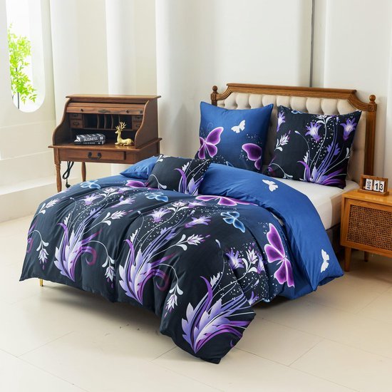 Ibenzoa® Luxe Beddengoedset met Vlinderontwerp, Inclusief Twee Kussenslopen Ibenzoa® Luxe Beddengoedset met Vlinderontwerp, Inclusief Twee Kussenslopen