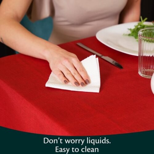 Ibenzoa® Weerbestendig rood tafelkleed voor buiten, afwasbaar en onderhoudsvriendelijk