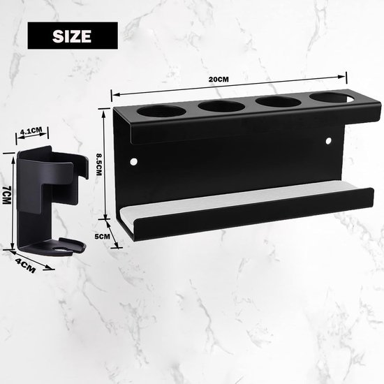 Ibenzoa® Wandmontage tandenborstelhouder met kiezelbodem en tandpasta-organizer