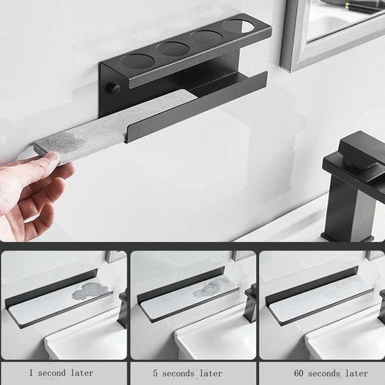 Ibenzoa® Wandmontage tandenborstelhouder met kiezelbodem en tandpasta-organizer