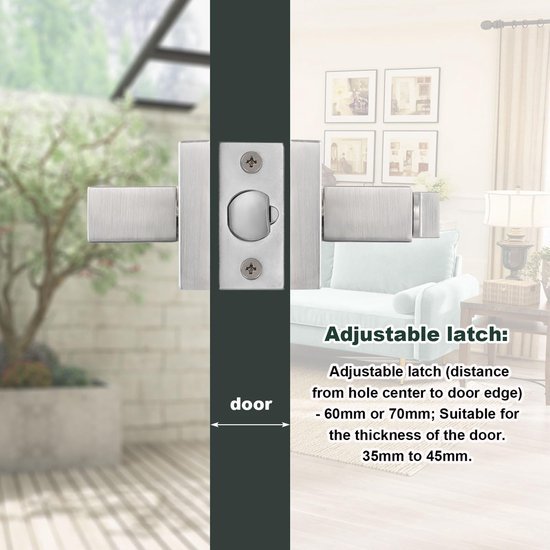 Ibenzoa® Moderne zilveren deurklink met slot voor veiligheid en stijl in huis