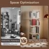 Ibenzoa® Draaibare boekenkast met vier niveaus voor compacte opbergruimte