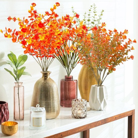 Unyqoos® Set van zes levensechte kunstbloemen voor binnen en buiten decoratie