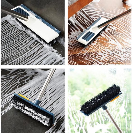 Unyqoos® Telescopische 2-in-1 Schrobborstel met Schraper voor Diverse Reinigingsklussen