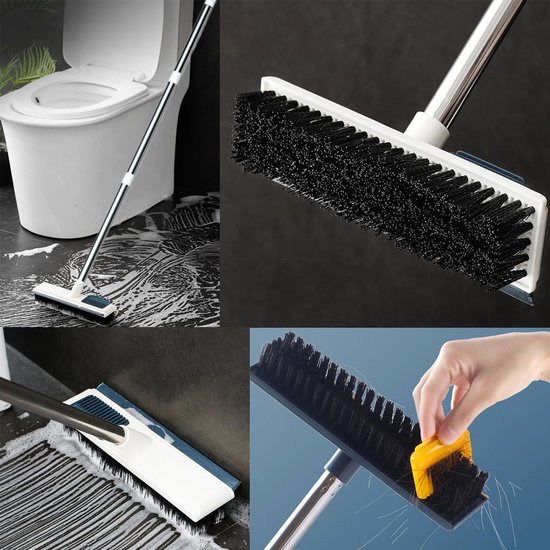 Unyqoos® Telescopische 2-in-1 Schrobborstel met Schraper voor Diverse Reinigingsklussen