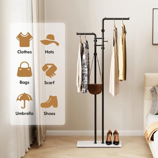 Ibenzoa® Stijlvolle zwarte metalen kapstok met vijf haken voor veelzijdig gebruik Ibenzoa® Stijlvolle zwarte metalen kapstok met vijf haken voor veelzijdig gebruik