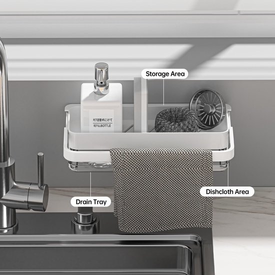 Ibenzoa® Transparante Hangende Spoelbak Organizer voor Keuken en Badkamer