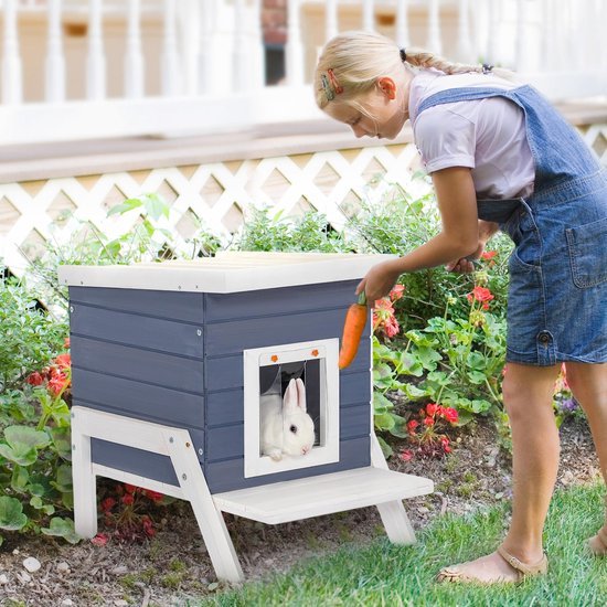 Ibenzoa® Weerbestendig buitenhuis voor katten met verhoogde bodem en balkon