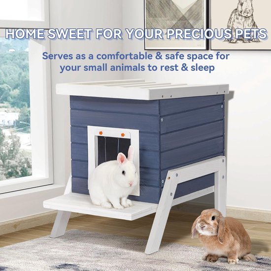 Ibenzoa® Weerbestendig buitenhuis voor katten met verhoogde bodem en balkon