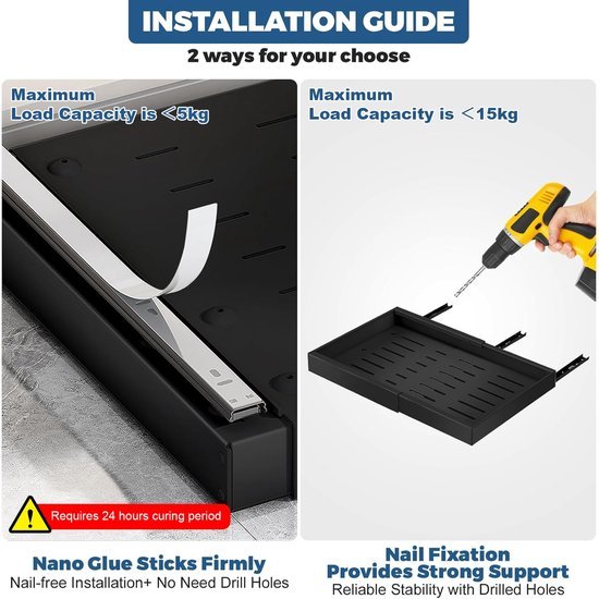 Ibenzoa® Set van 2 verstelbare uittrekbare keukenlades voor efficiënte organisatie