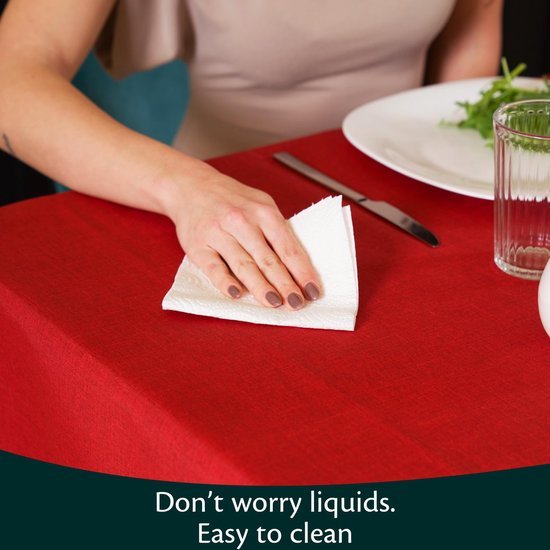 Ibenzoa® Weerbestendig rood tafelkleed voor buiten, afwasbaar en onderhoudsvriendelijk