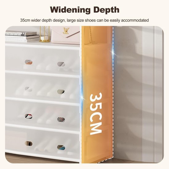 Ibenzoa® Ruim kledingrek met hoedenhaken en schoenenrekken voor diverse opbergruimtes Ibenzoa® Ruim kledingrek met hoedenhaken en schoenenrekken voor diverse opbergruimtes