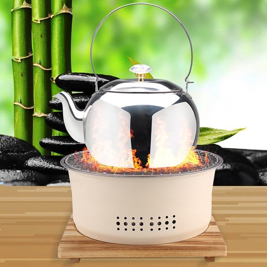 Ibenzoa® Draagbare houtskoolbarbecue met roestvrijstalen ontwerp en antiaanbaklaag Ibenzoa® Draagbare houtskoolbarbecue met roestvrijstalen ontwerp en antiaanbaklaag