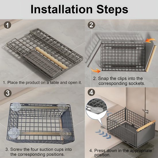 Ibenzoa® Ruimtebesparende uittrekbare lade voor keukenkasten zonder boren