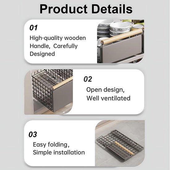 Ibenzoa® Ruimtebesparende uittrekbare lade voor keukenkasten zonder boren