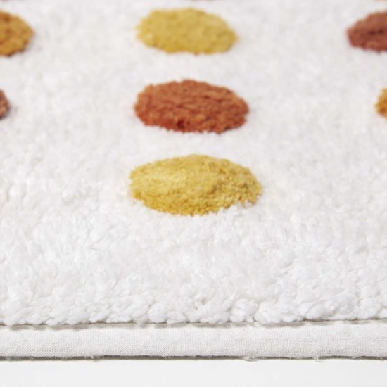 Ibenzoa® Getufte katoenen badmat met speels stippendesign voor frisse badkamerlook Ibenzoa® Getufte katoenen badmat met speels stippendesign voor frisse badkamerlook