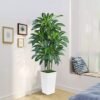 Ibenzoa® Levensechte dracaena kunstplant 180 cm met elegante witte plantenbak