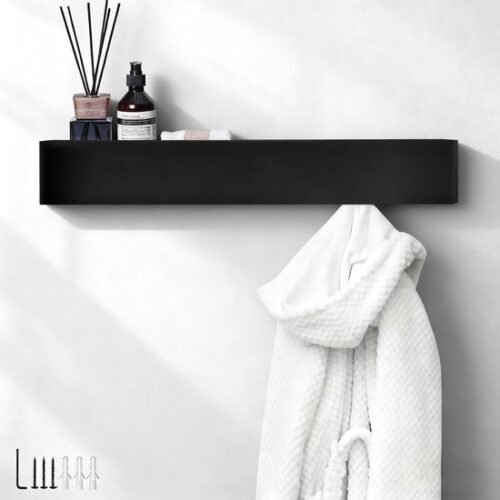 Ibenzoa® Stijlvolle wandkapstok met plank en verborgen haken voor elke ruimte
