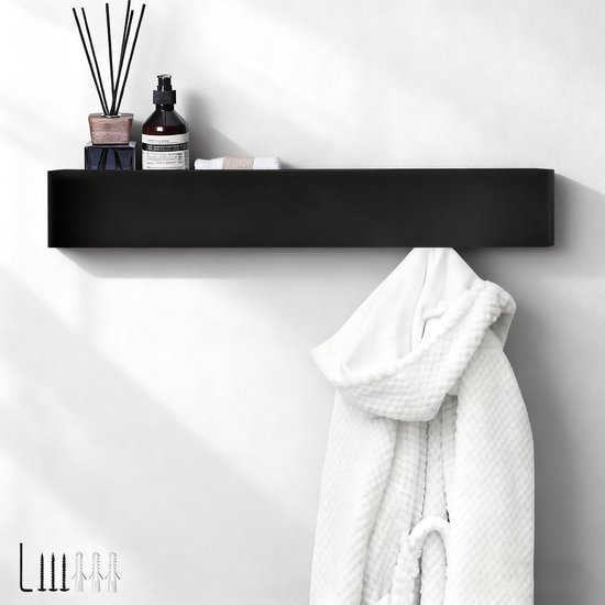 Ibenzoa® Stijlvolle wandkapstok met plank en verborgen haken voor elke ruimte