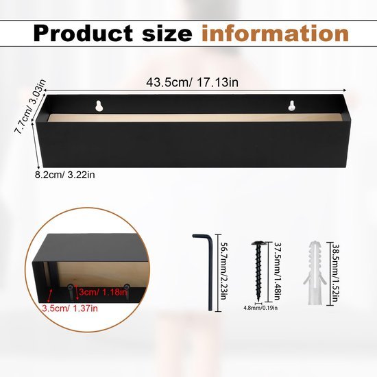 Ibenzoa® Stijlvolle wandkapstok met plank en verborgen haken voor elke ruimte