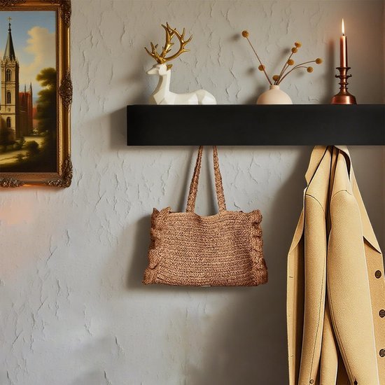 Ibenzoa® Stijlvolle wandkapstok met plank en verborgen haken voor elke ruimte