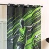 Ibenzoa® Moderne halftransparante gordijn met linnenlook en voetbalthema